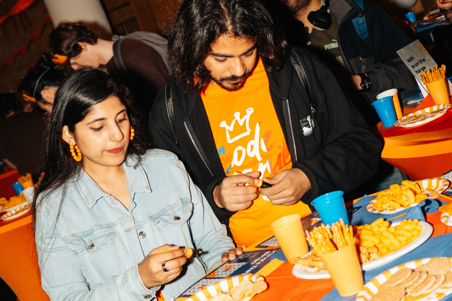 People playing King's Day Bingo